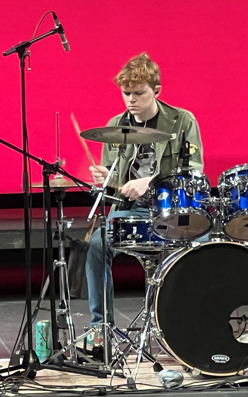 Peter Junkin playing the drums